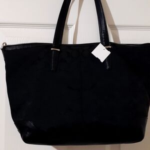 Coach Black Signature Tote Bag
